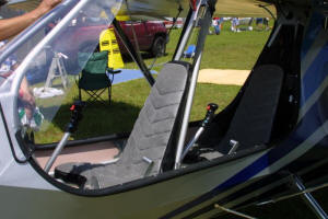 Super Hornet Light Sport Aircraft seats and controls.