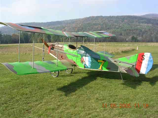 Lohele Spad XIII single place replica light sport eligible aircraft.