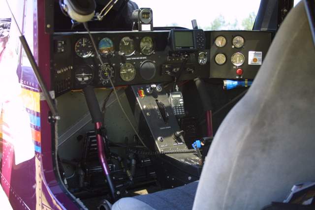 Murphy Rebel controls and instrument panel.